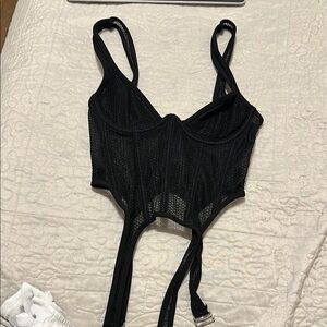 Black Mesh Corset Top